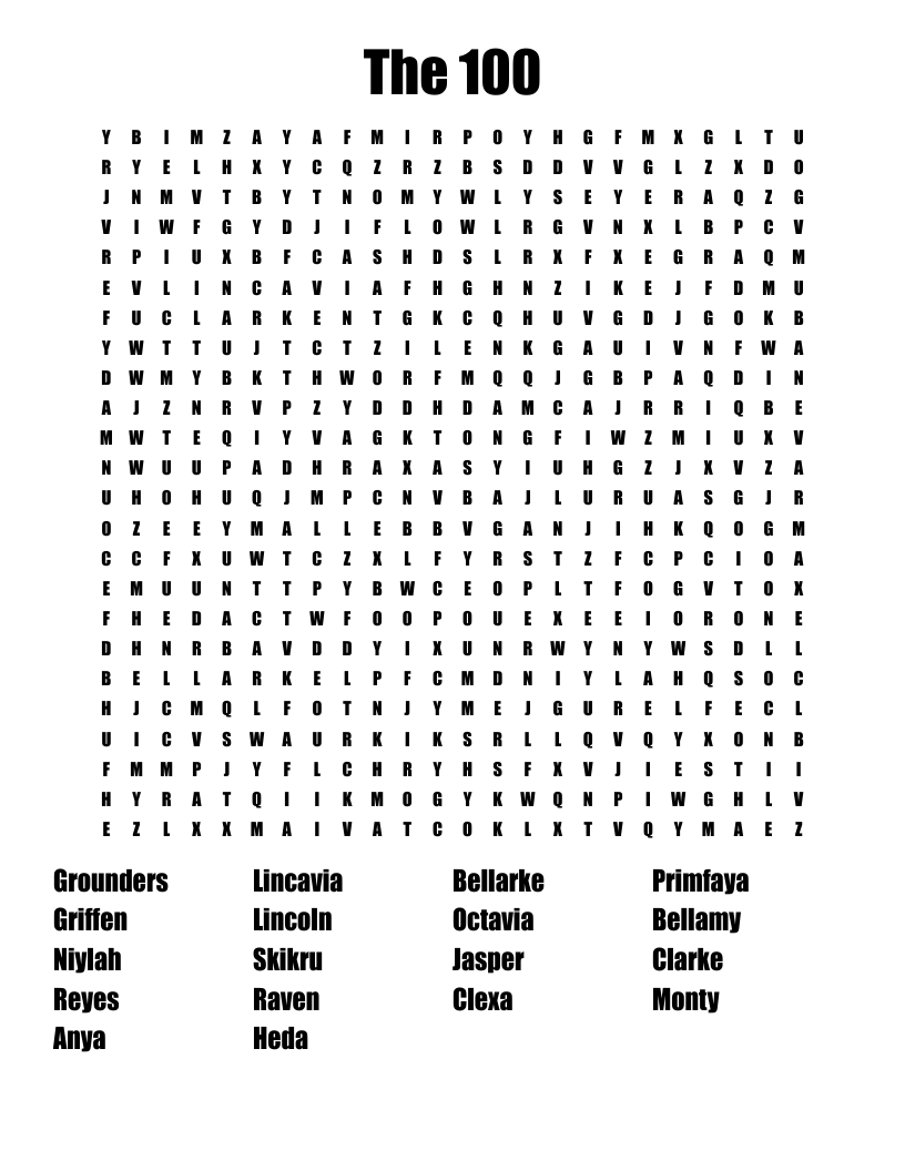 100 Word Word Search Free Printable 100 Word Word Search Free Printable