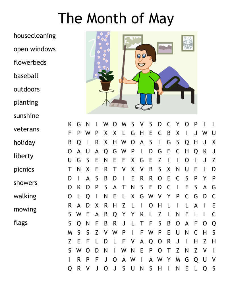 The Month Of May Word Search WordMint The Month Of May Word Search WordMint