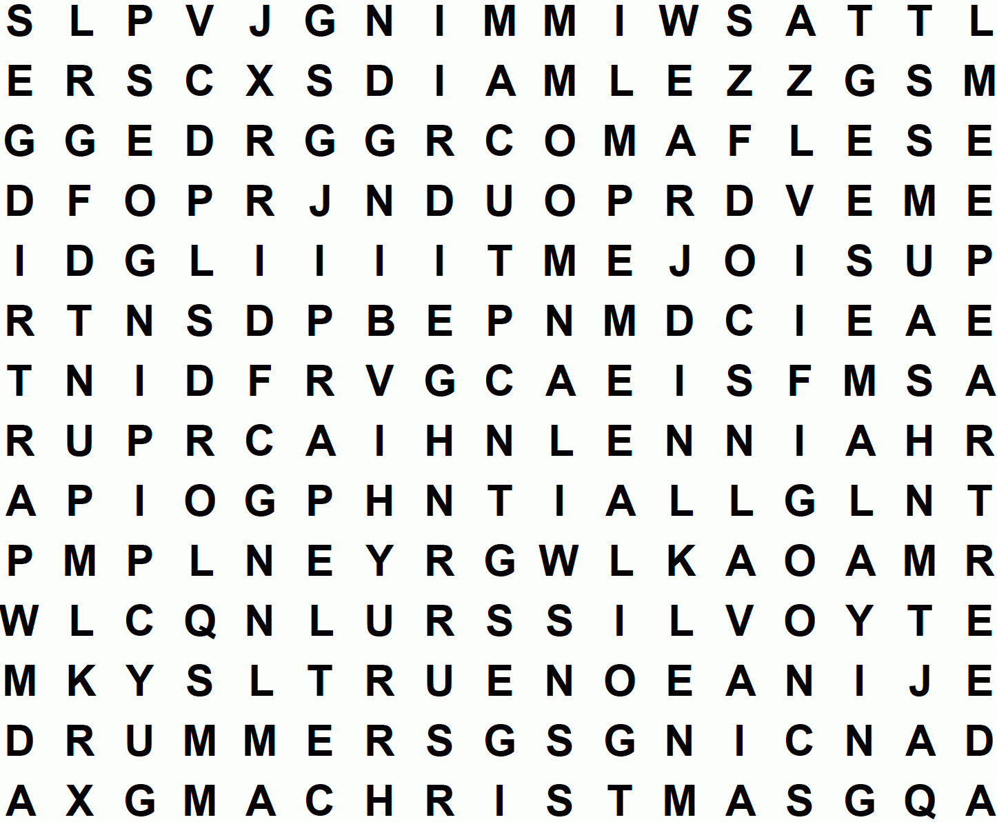 The Twelve Days Of Christmas Large Print Word Search Puzzle The Twelve Days Of Christmas Large Print Word Search Puzzle