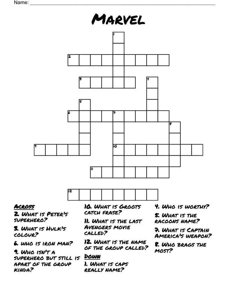 This Crossword Puzzle R Marvel This Crossword Puzzle R Marvel