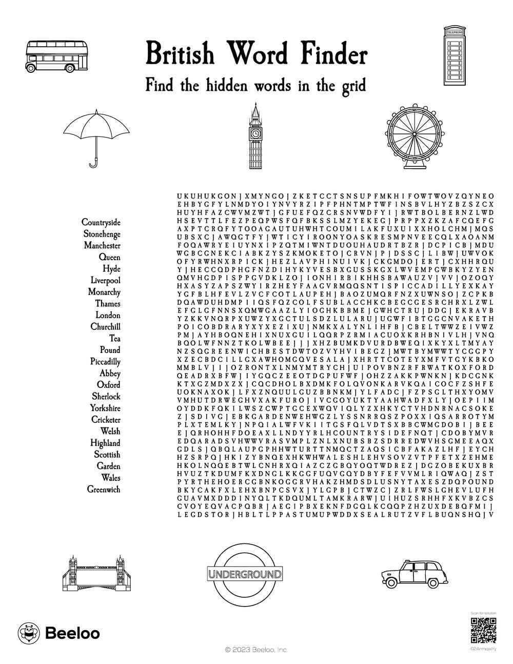 United Kingdom themed Word Searches Beeloo Printable Crafts And Activities For Kids United Kingdom themed Word Searches Beeloo Printable Crafts And Activities For Kids