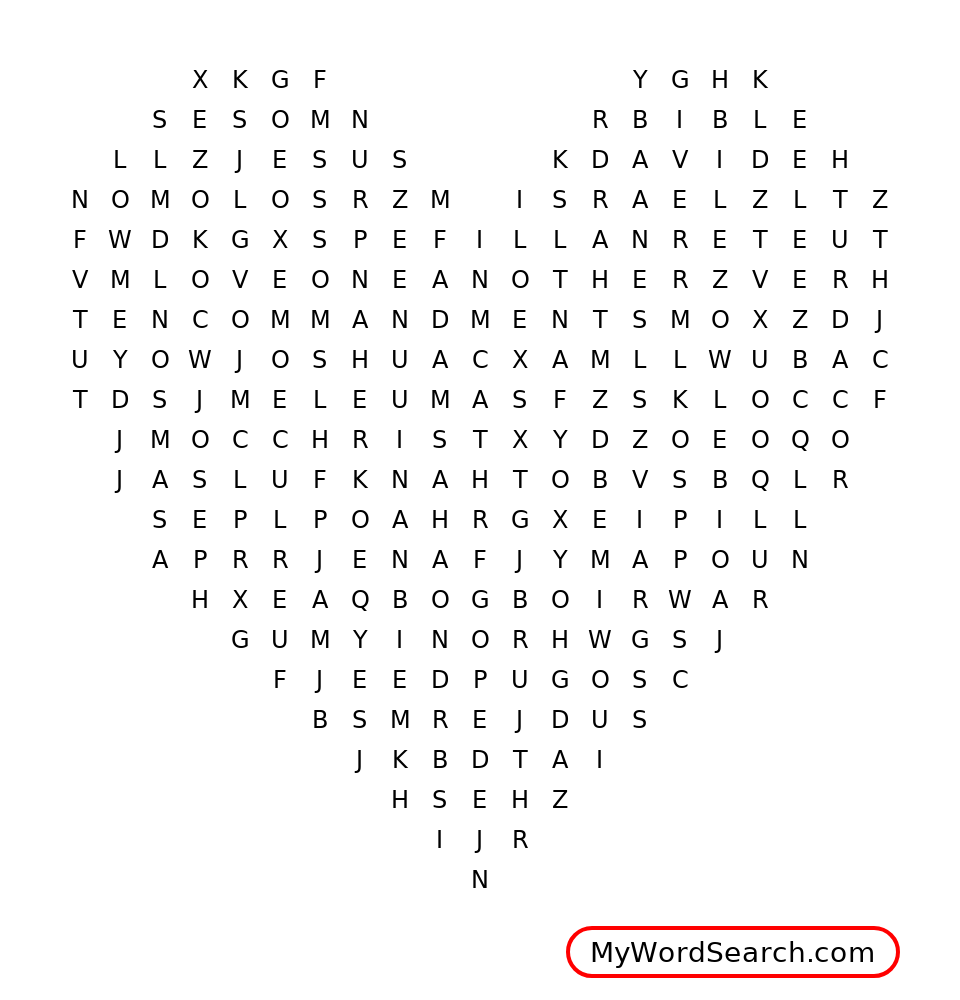 Valentine s Day Bible Word Search Valentine s Day Bible Word Search
