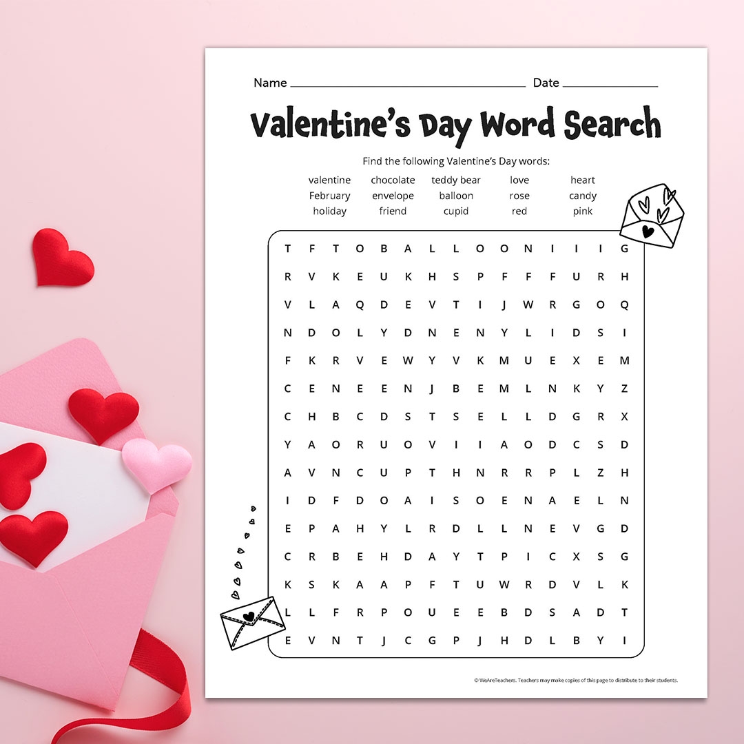 Valentine s Day Word Search Free Printable Answer Key Valentine s Day Word Search Free Printable Answer Key