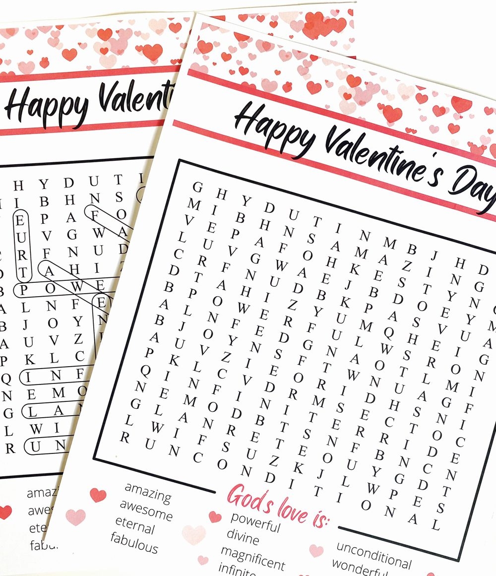 Christian Valentine Word Search Printable Christian Valentine Word Search Printable