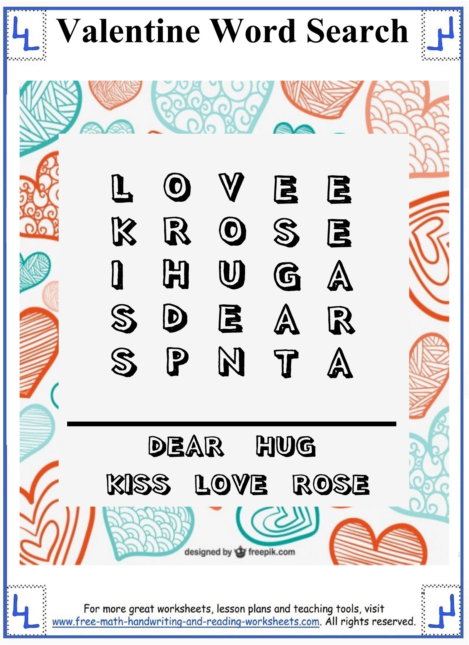 Valentine Word Search Printable Puzzles Valentine Word Search Printable Puzzles