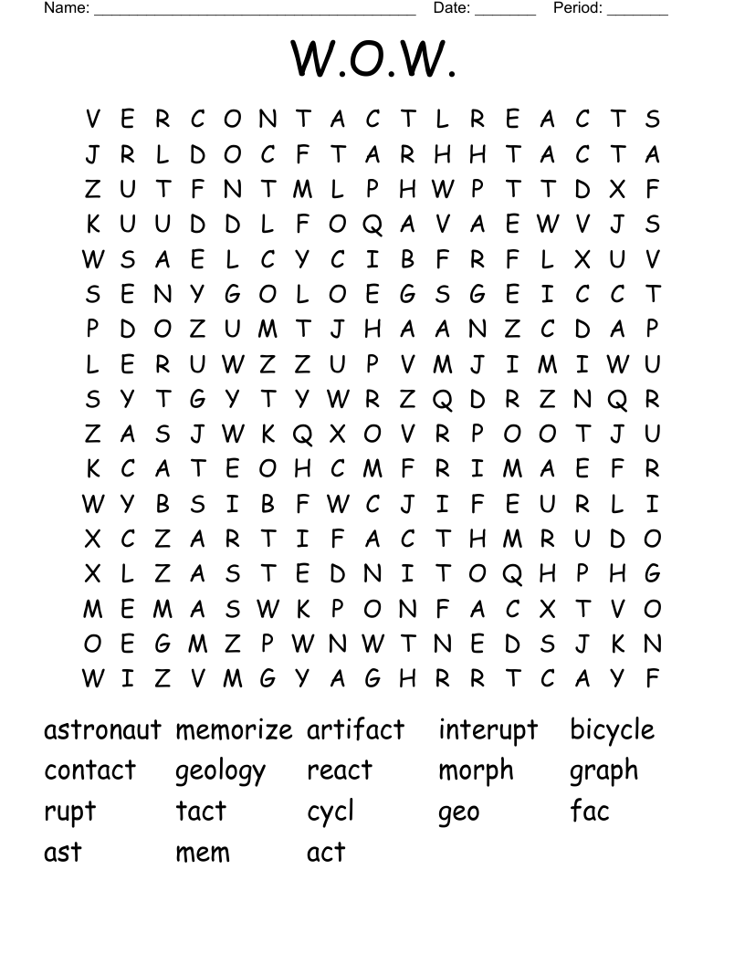 W O W Word Search WordMint W O W Word Search WordMint