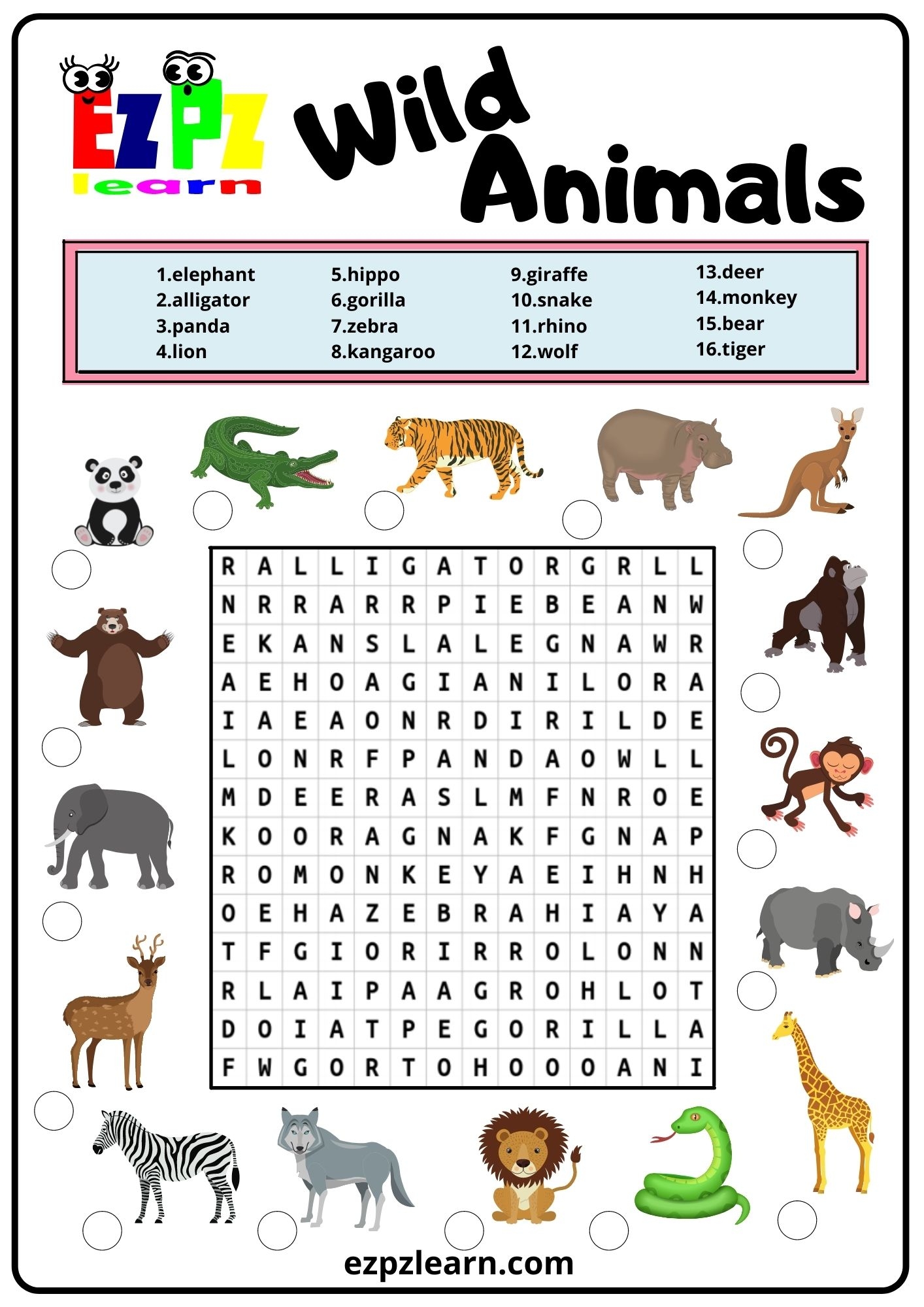 Animal Word Search Printable Pdf Animal Word Search Printable Pdf