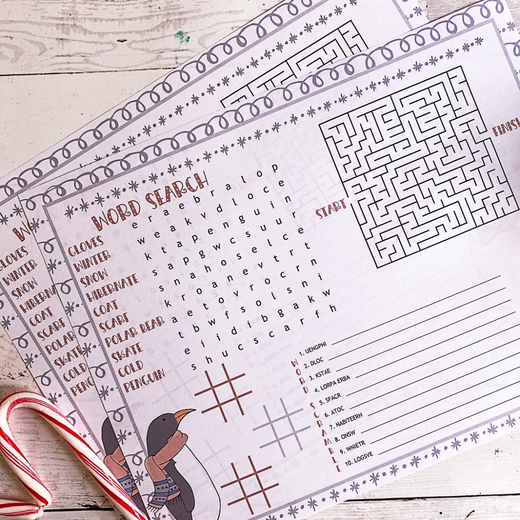 Winter Activity Sheet Everyday Party Magazine