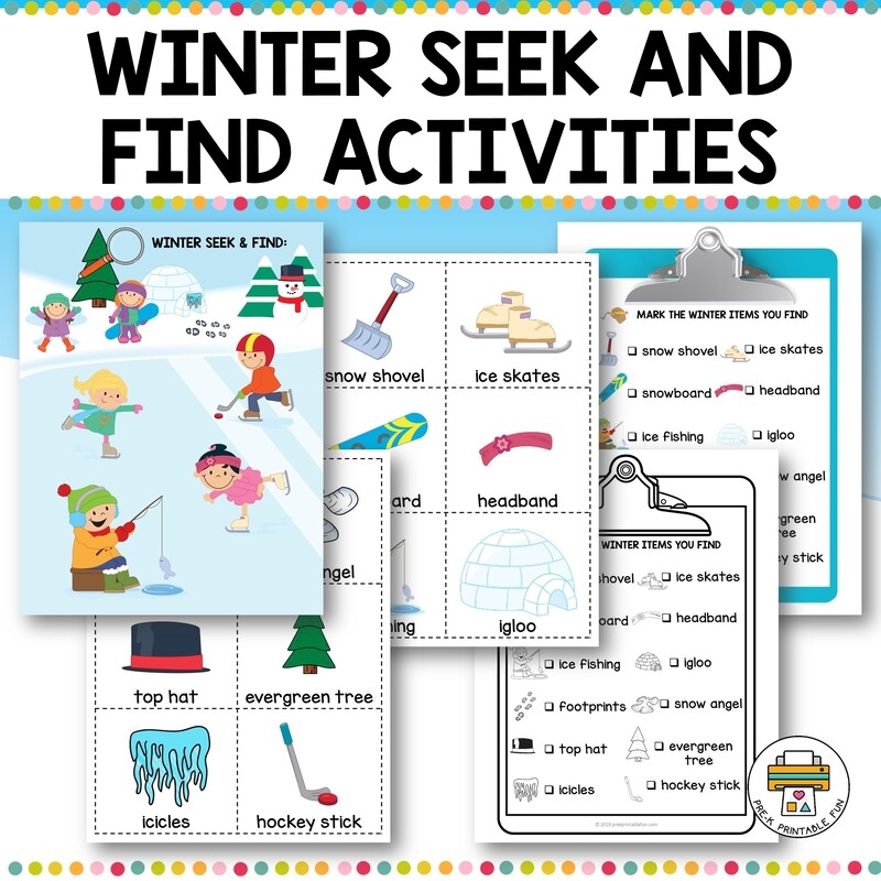 Winter Seek Find Activities Pre K Printable Fun Winter Seek Find Activities Pre K Printable Fun