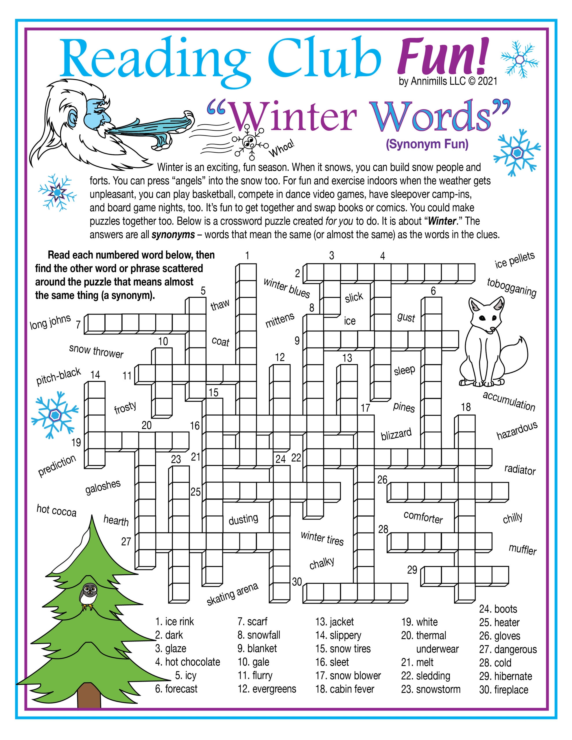 Free Printable Winter Word Puzzles Free Printable Winter Word Puzzles