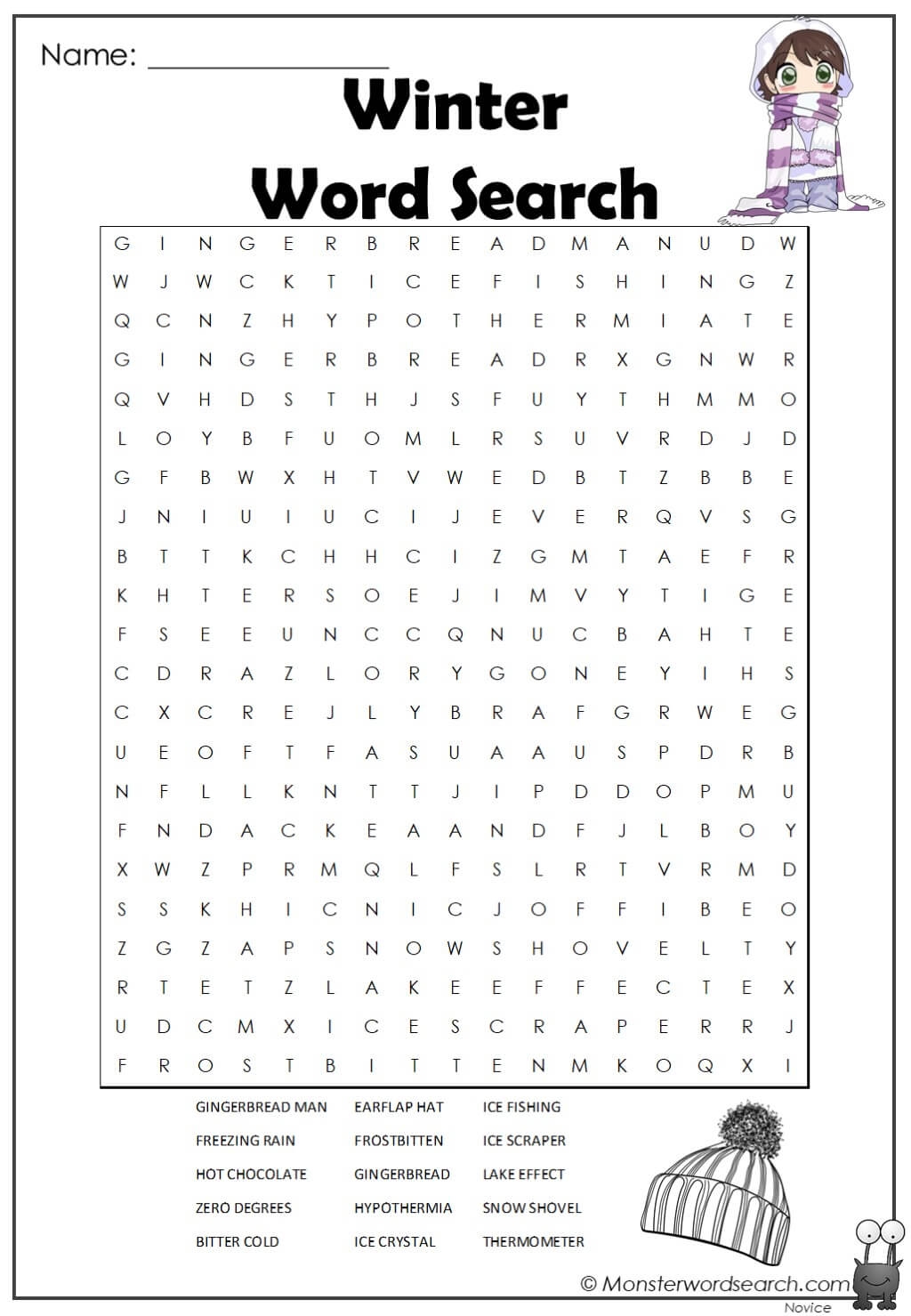 Winter Word Search 2 Monster Word Search Winter Word Search 2 Monster Word Search