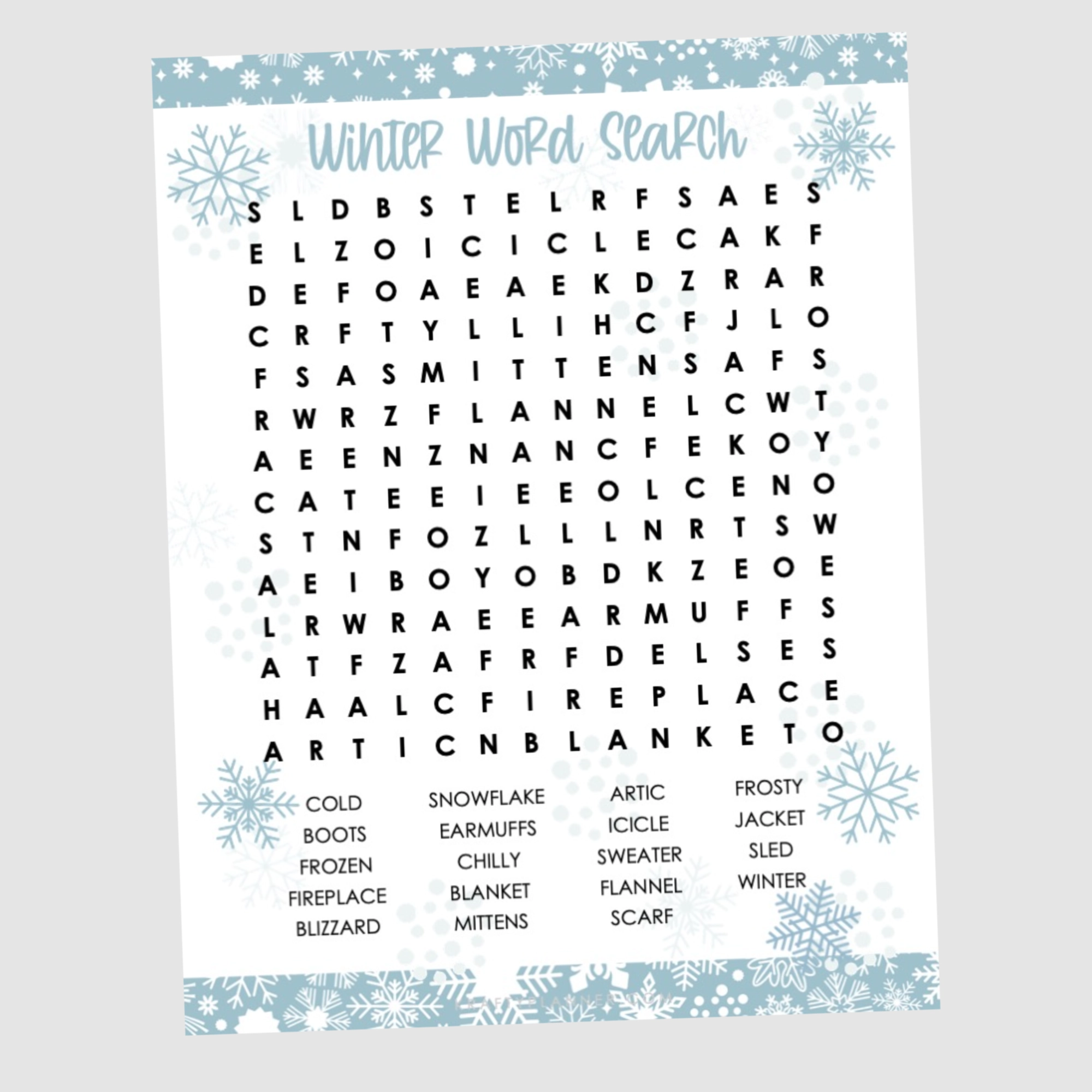 Winter Word Search Free Printable Krafty Planner