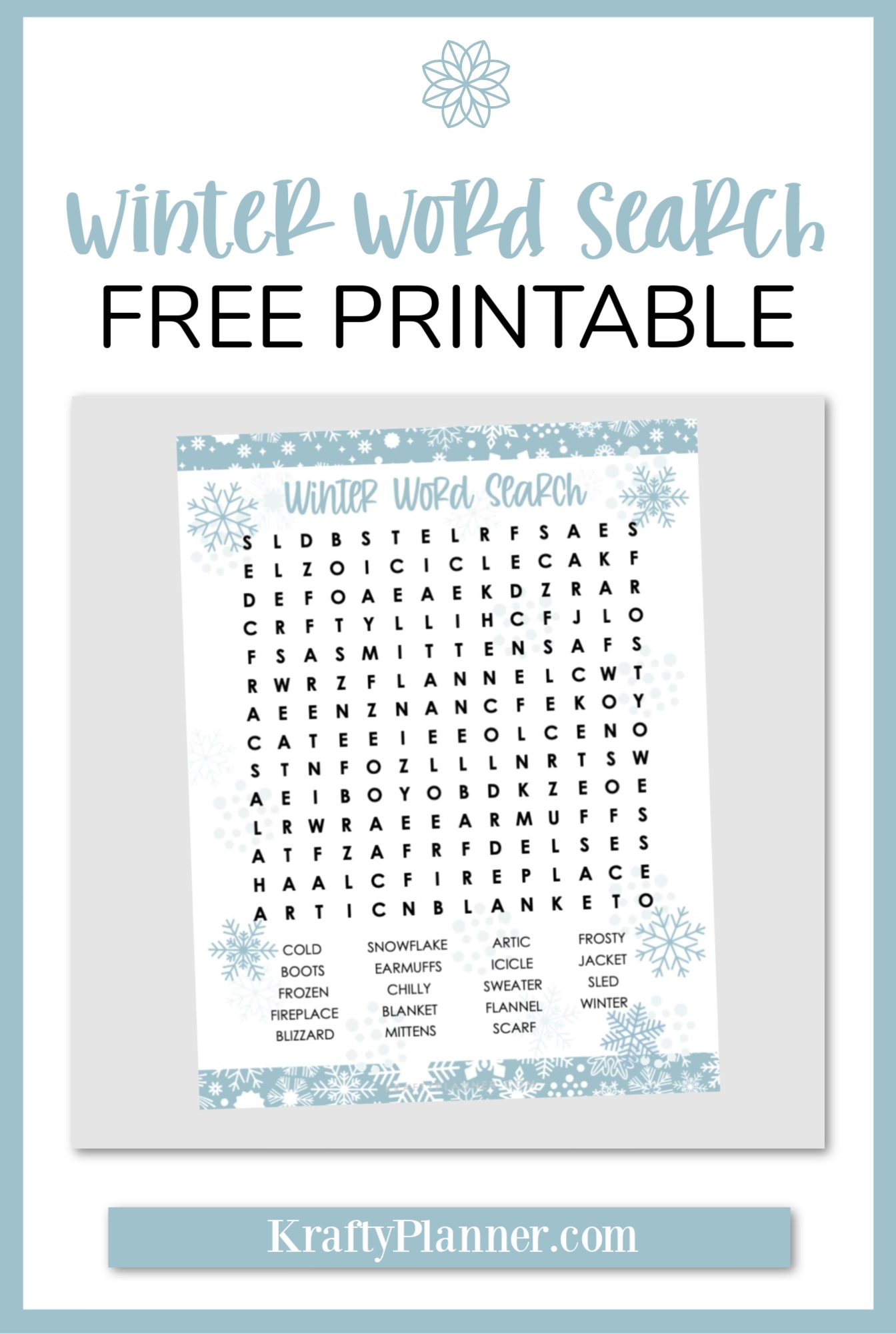 Free Printable Winter Word Search For Adults
