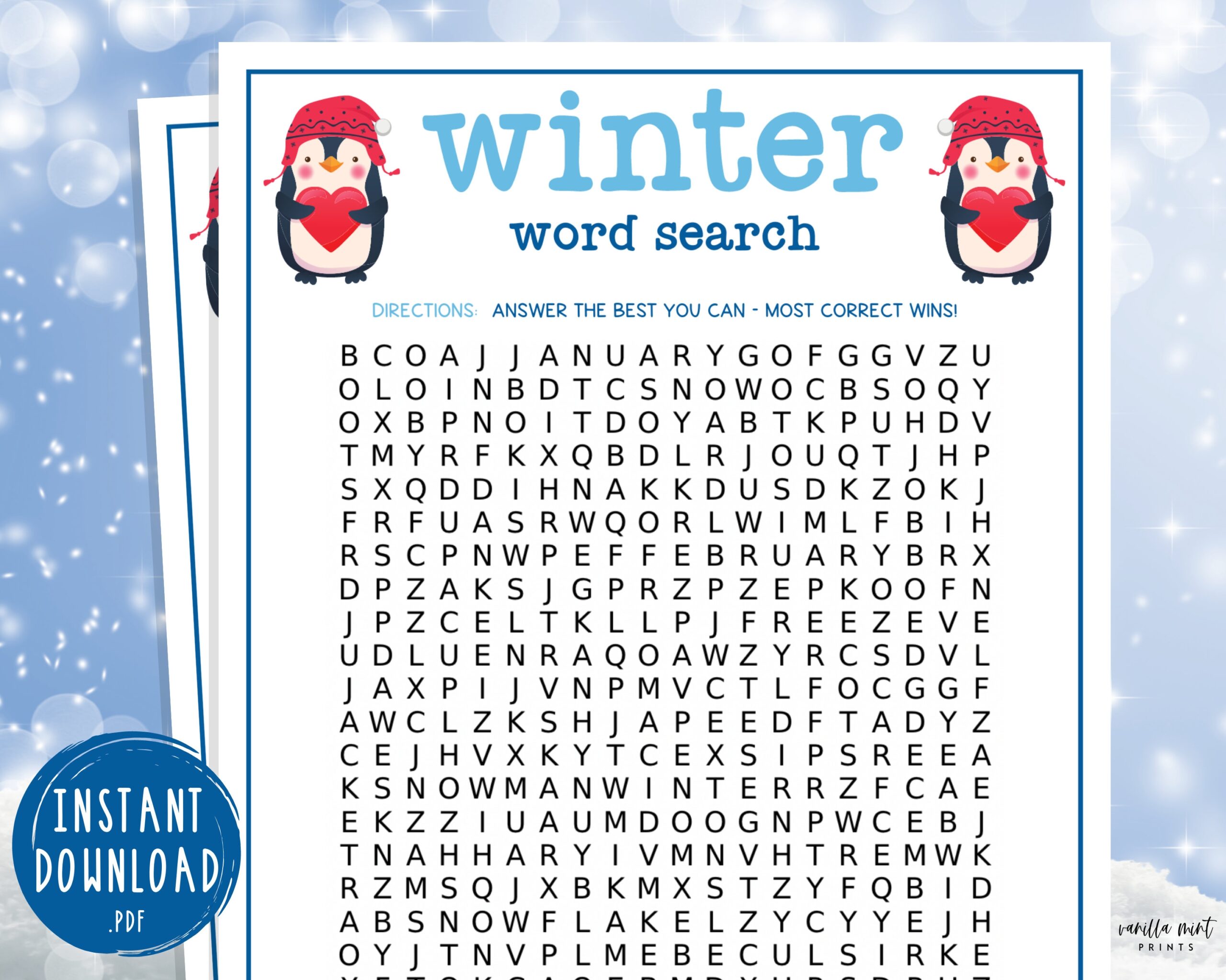 Winter Word Search Game Fun Printable Winter Games Wintertime Activities For Adults U0026 Kids Holiday Christmas Cold Weather Activity Etsy Winter Word Search Game Fun Printable Winter Games Wintertime Activities For Adults U0026 Kids Holiday Christmas Cold Weather Activity Etsy