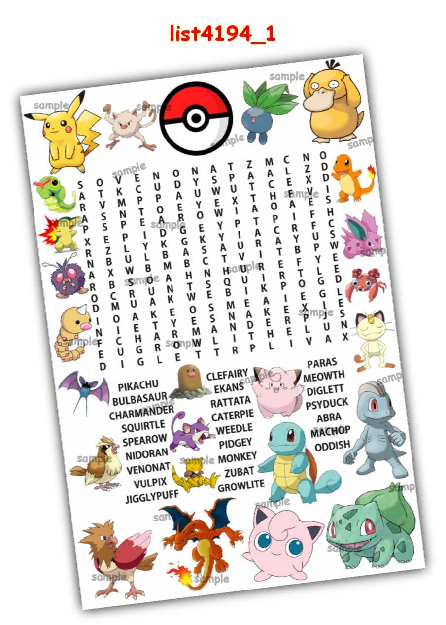 Word Search Mind Games Paper Games Pokemon Designs Word Search Mind Games Paper Games Pokemon Designs