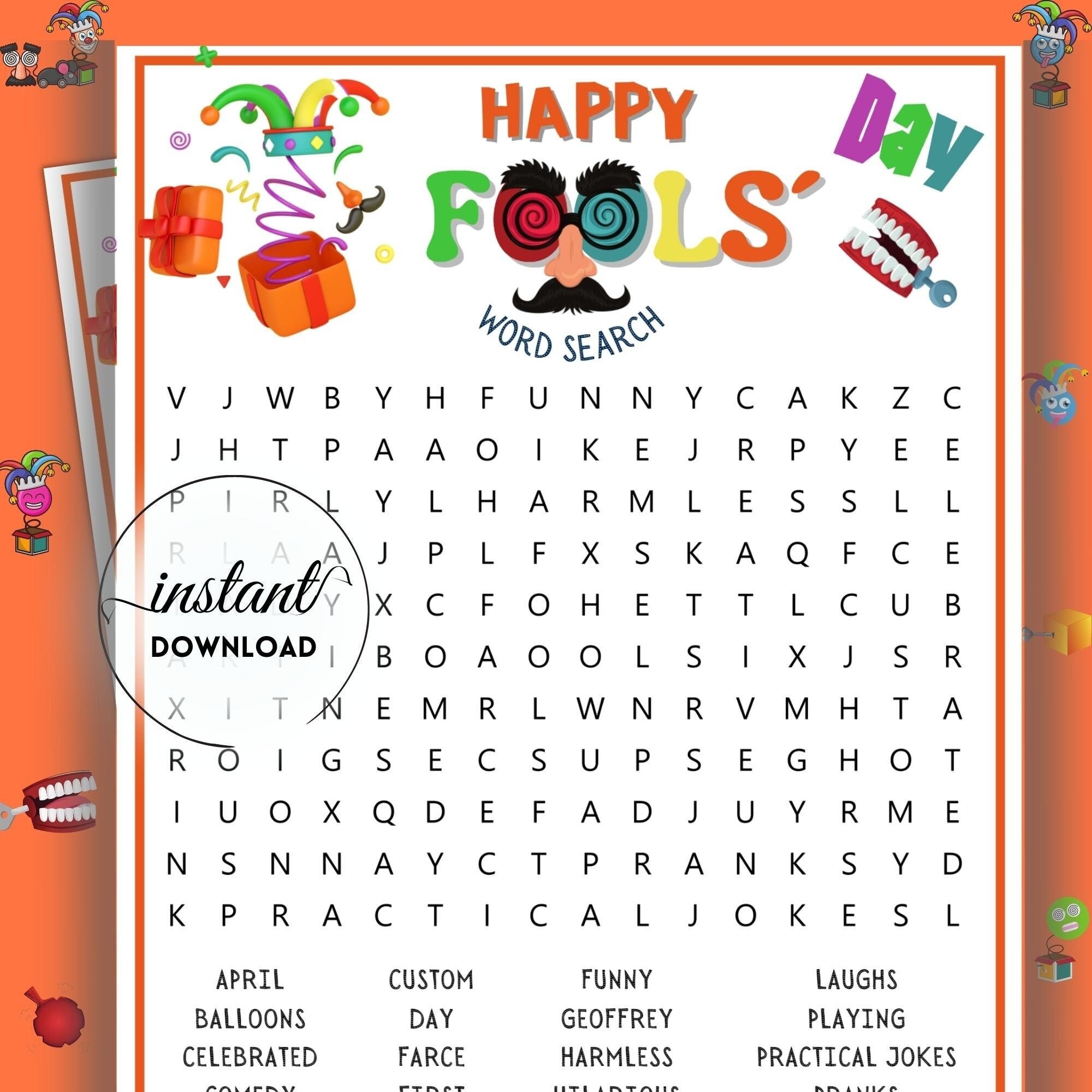 Word Search Printable Happy Fools Day Word Search Game April Word Search Printable Happy Fools Day Word Search Game April